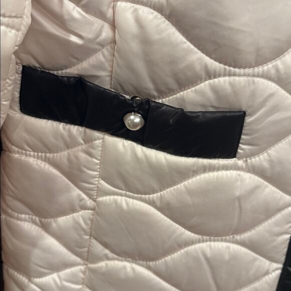Kate Spade White and Black Quilted Jacket with Pearl Snaps Size L - Picture 5 of 11